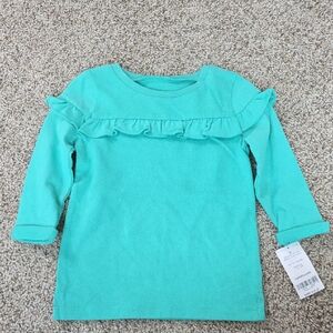 Carter's Blue Long Sleeve Tee with Ruffle Detail
